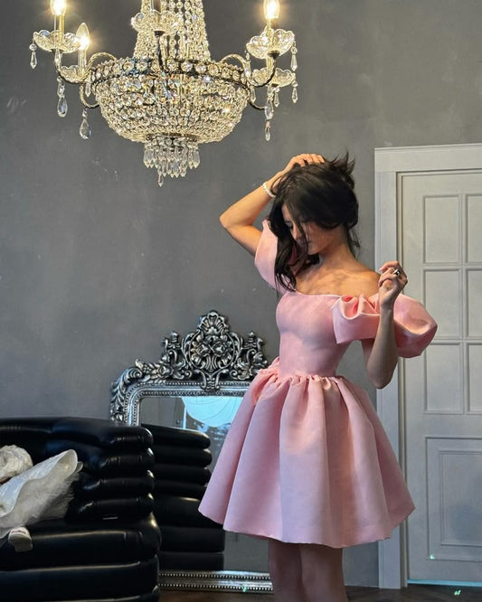 A Line Pink Short Evening Dress Cocktail Dresses Short Party Dress    fg7851