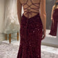 Long Evening Dresses Mermaid Sequins Prom Dress with Silt  fg6711