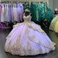 Lavande douce 16 Quinceanera robe Appliques dentelle perles princesse robe De soirée robes De 15 ans fg5680