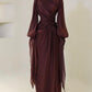 Burgundy Evening Dresses A Line Long Prom Gowns    fg7474