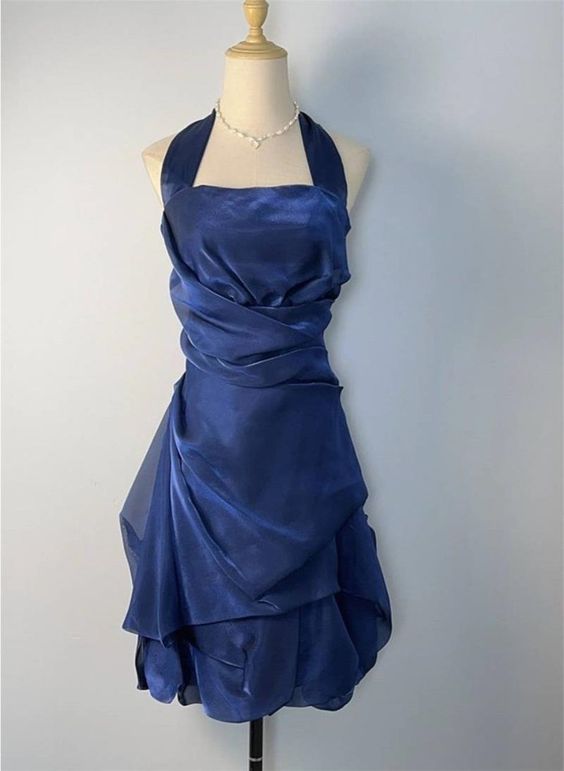 blue halter homecoming dress Romy Bodycon Dress – Adeline main image 1