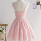 A Line Pink Birthday Outfit Short Evening Dress Short Party Dress Homecoming Dress  fg8055