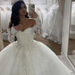 Luxury Tulle Lace A-Line Wedding Dress Off Shoulder Long Sleeves Bridal Gown   fg7612