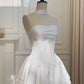 Robe de soirée courte blanche bustier trapèze, robe de cocktail, robe de soirée courte fg7947
