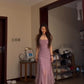 Robe de soirée élégante en tulle à bretelles spaghetti et paillettes fg7484