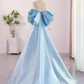 Gorgeous A line Blue Satin Prom Dress Evening Dress     fg5873