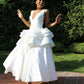 A Line White Sexy Evening Dress Ankle Length Prom Dresses   fg7567