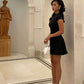 Robe de soirée courte noire, robe de cocktail, robe de soirée courte fg7952