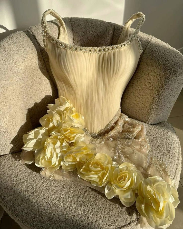 3D Flowers Short Evening Dress Homecoming Dress Short Party Dress fg77 ...