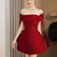 A Line Red Off Shoulder Short Prom Dress Birthday Party Dress Homecoming Dress   fg8140