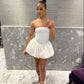 Robe de soirée courte blanche trapèze, robe de cocktail, robe de soirée courte fg7919
