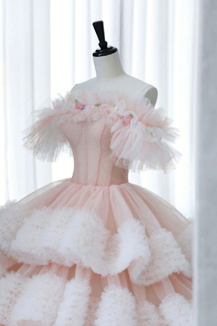 Ball Gown Off Shoulder Tulle Long Prom Dress, Sweet 16 Dress fg5465 ...