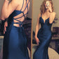 Robe de bal sirène longue et moulante, col en V, simple, fg7648