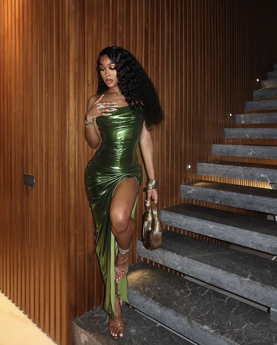 Sheath Evening Dress For Black Girls, Green Prom Dress, Evening Party formalgowns Sheath Evening Dress For Black Girls, Green Prom Dress, Evening Party formalgowns