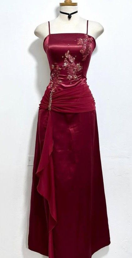 Burgundy Prom Party Dress Long Formal Evening Dress fg7497 – formalgowns