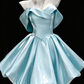 Off-the-Shoulder Structured Satin Mini Ball Gown fg9064