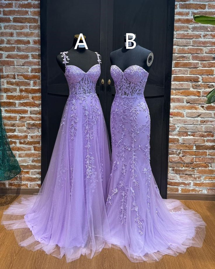 chinese dress ladies Gray A-Line Off the Shoulder Tulle Prom Dress, Lovely Corset Floor Len main image 1