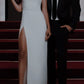 Robe de bal blanche simple, tenue d'anniversaire, robe de soirée fg7122