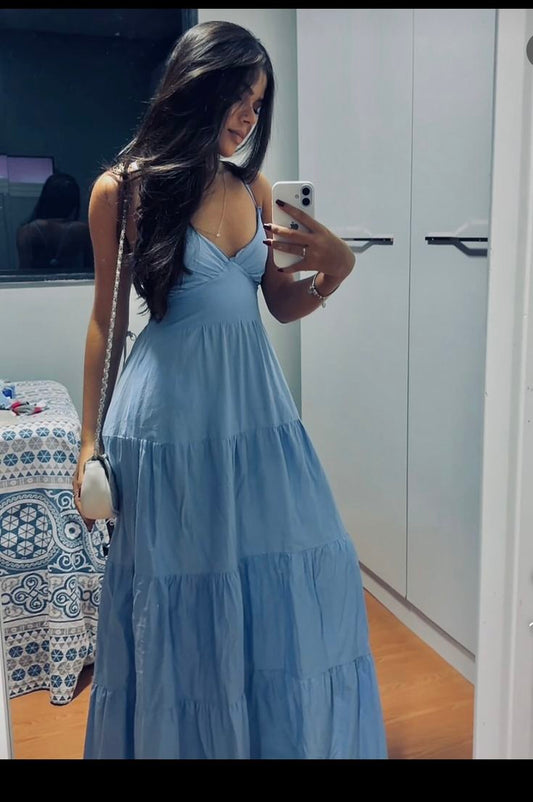 A Line Blue Fashion Long Prom Dress Evening Party Dresses  fg8182