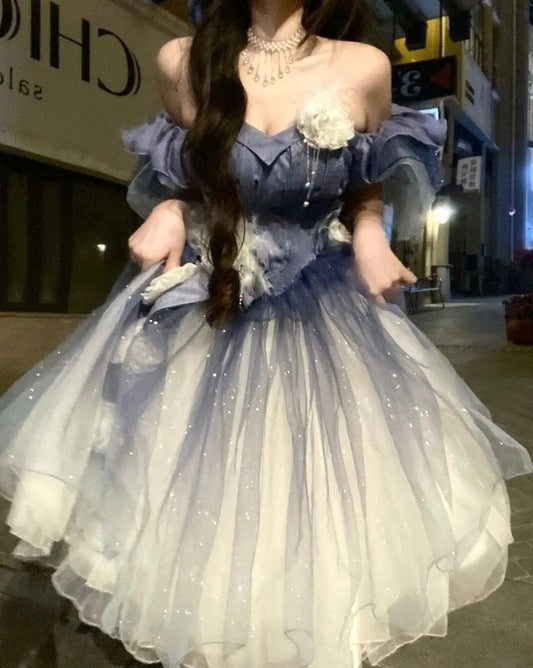Schulterfreies kurzes Abendkleid Cocktailkleider kurzes Partykleid fg7824