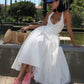 Robe de soirée blanche coupe trapèze à dos nu pour femme fg7600