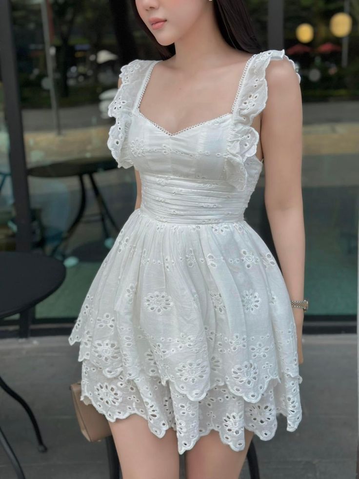 Robe de soirée courte en dentelle blanche, tenue d'anniversaire, robe de cocktail, robe de soirée courte fg8008