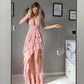 Pink Sexy V Neck Prom Dresses Formal Evening Dress  fg7610