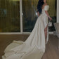 Vintage long satin pleated dress for women, elegant evening dress     fg7491