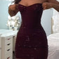 Sexy Burgunder Geburtstagsoutfit Kurzes Abendkleid Kurzes Partykleid Cocktailkleider fg8050