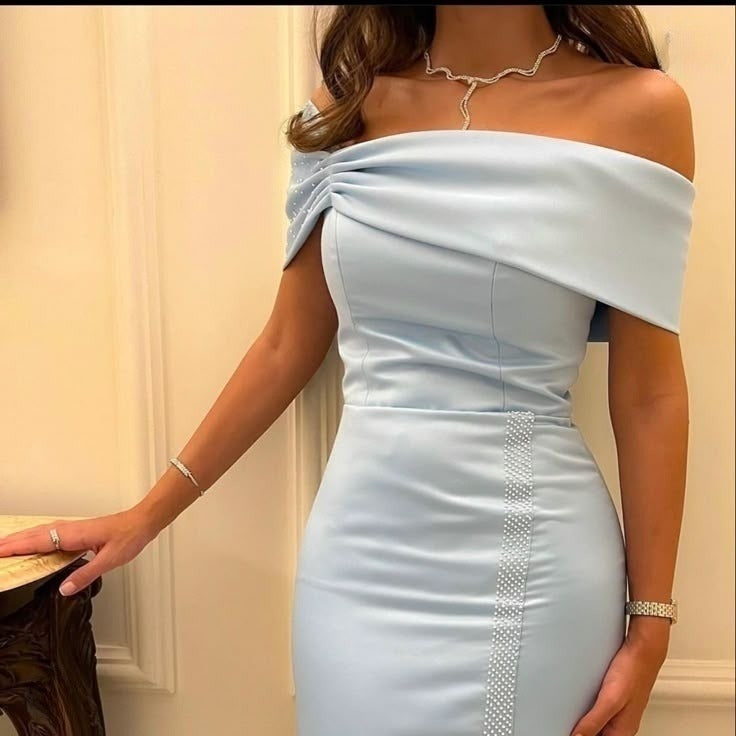 Baby Blue Party Dress Evening Prom Dress Custom Made   fg7454