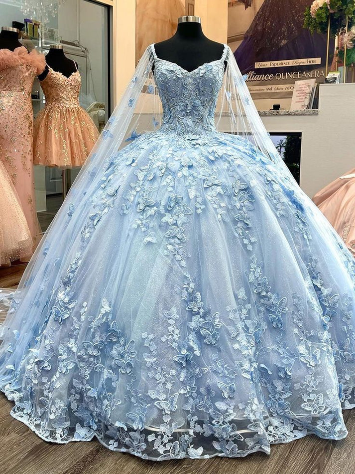 A-line Royal Blue Ball Gown Tulle Prom Dress Sleeveless Prom Dress C2455