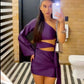 Purple Short Evening Dress Cocktail Dresses Short Party Dress    fg7859