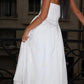 Robe de soirée blanche coupe trapèze à dos nu pour femme fg7600