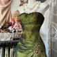 A Line Green Strapless Vintage Prom Dress Long Evening Dress   fg8037