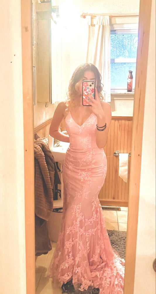 Pink Mermaid Prom Dress Formal Dress Long Evening Party Dresses  fg7776