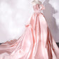 Robe de bal longue en satin à traîne, robe de soirée formelle fg6500