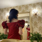 Burgundy Long Off Shoulder Prom Dress Evening Party Dresses  fg7755