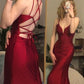 Robe de bal sirène longue et moulante, col en V, simple, fg7648
