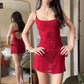 Tenue d'anniversaire rouge, robe de soirée courte, robe de cocktail, robe de soirée courte, robe de bal fg8026