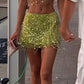 Fashion Sequin Tassel Green Two Piece Short Evening Dress Cocktail Dresses Short Party Dress   fg7964