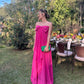 Hot Pink Strapless Party Dress Evening Prom Dress Custom Made   fg7458