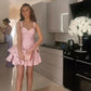Pink Short Evening Dress Homecoming Dress Short Party Dress    fg7806