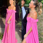 Hot Pink A Line Off Shoulder Prom Party Dress Long Formal Evening Dress    fg7508