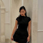 Robe de soirée courte noire, robe de cocktail, robe de soirée courte fg7952