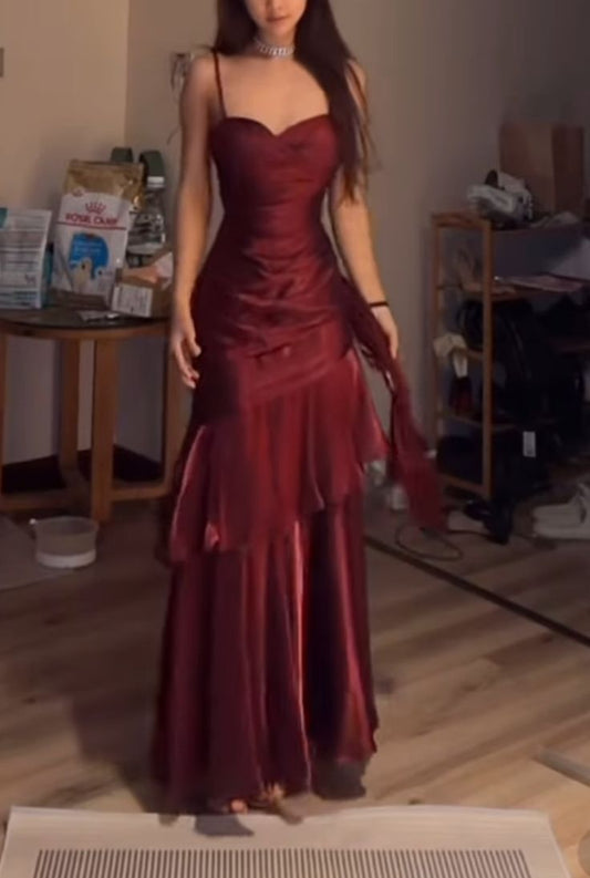 Burgundy Fashion Long Prom Dresses Formal Evening Dress  fg7625
