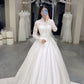 A Line Satin Lace Long Wedding Dress Bridal Gowns     fg6658