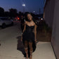 Black Lace High Low Prom Homecoming Dress Lace Party Dress    fg7711