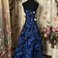 Blue Strapless Ball Gown Long Prom Dress,Long Evening Gowns           fg7148