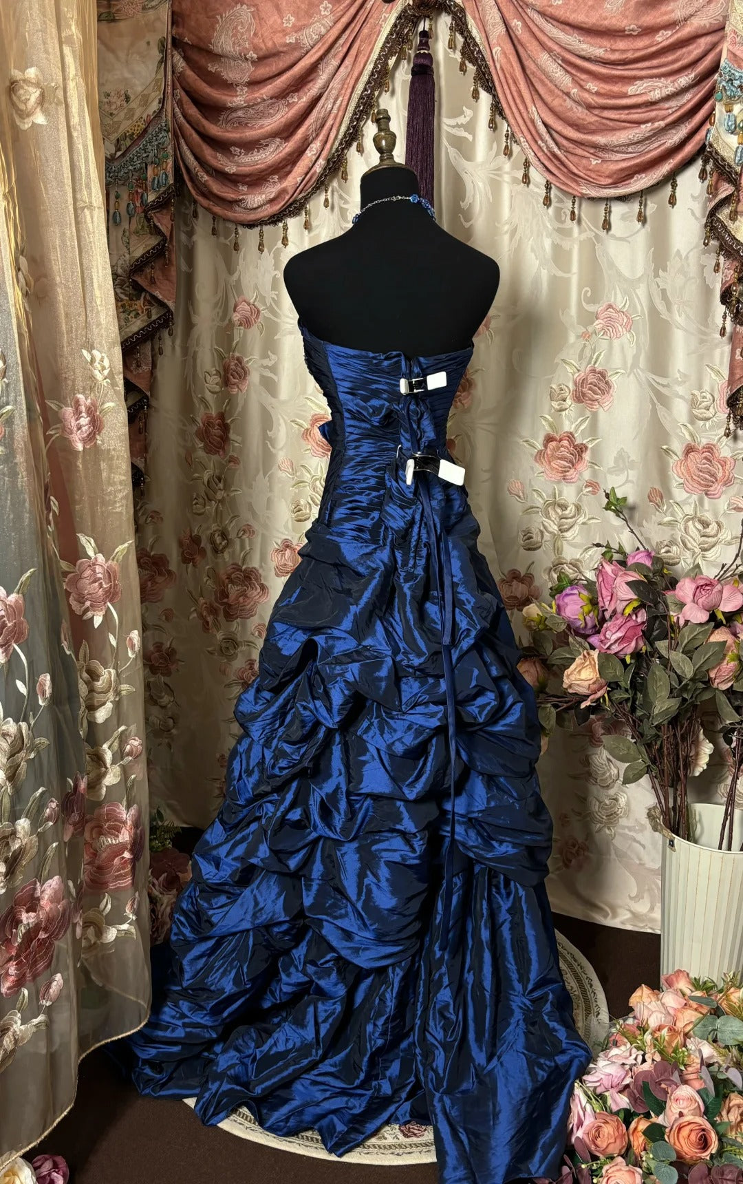 Blue Strapless Ball Gown Long Prom Dress,Long Evening Gowns           fg7148