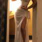 Shiny Sequins Sexy Evening Gowns with Slit, Spaghetti Straps Sleeveless Prom Dresses     fg1918